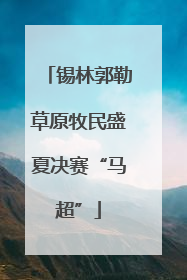锡林郭勒草原牧民盛夏决赛“马超”
